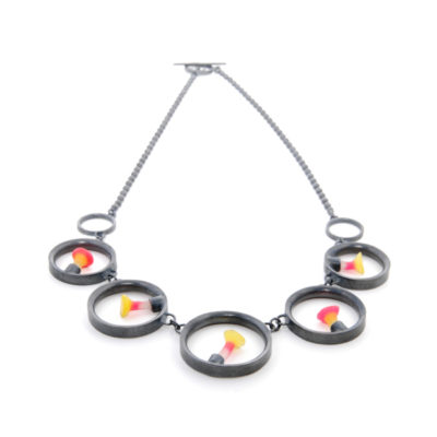 5 round polyps necklace, Polyps, jenny llewellyn, silicone jewellery, silicone, silicon