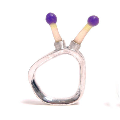 square polyps ring, Polyps, jenny llewellyn, silicone jewellery, silicone, silicon