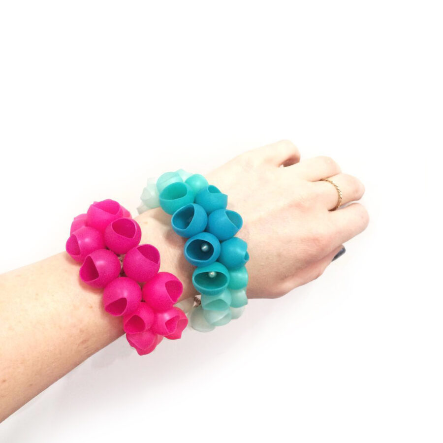 Plume bangles worn