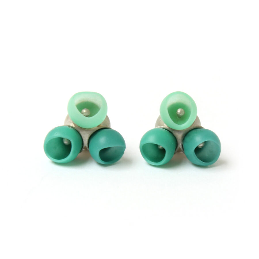 Teal fade 3 cup studs