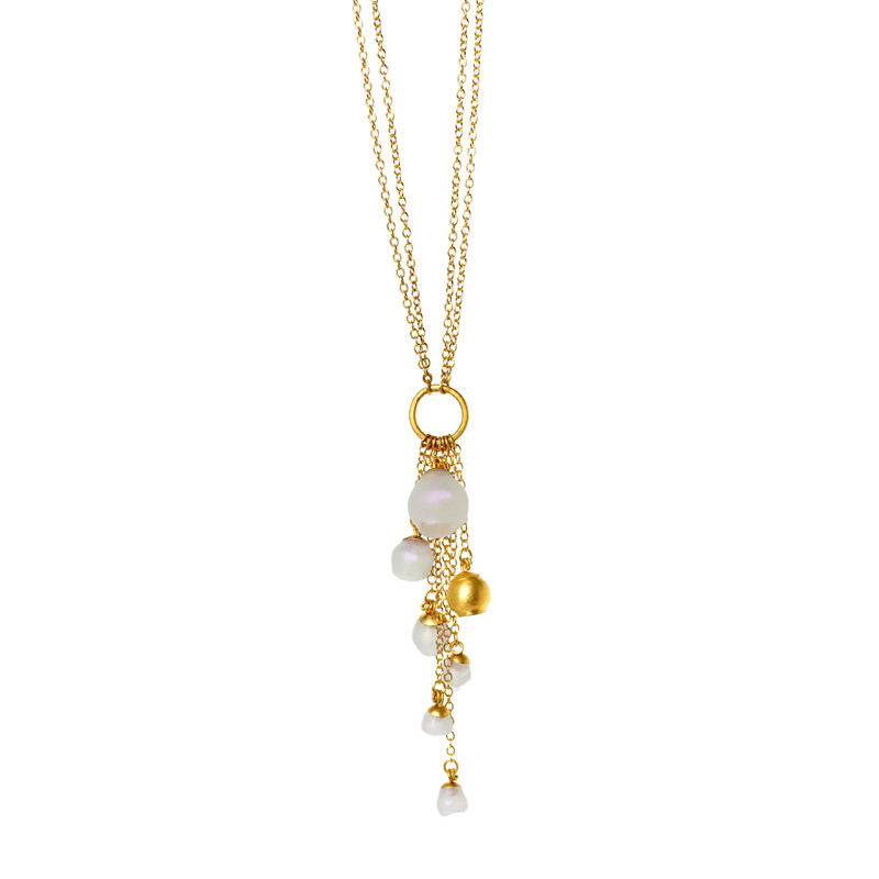 who needs pearls, jenny llewellyn, silicone jewellery, gold plated, cascade pendant
