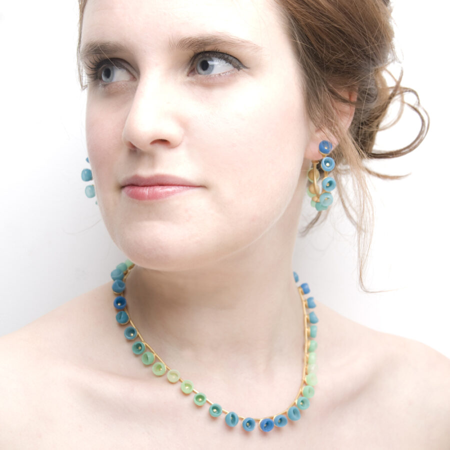 Plume Colour fade necklace blue fade