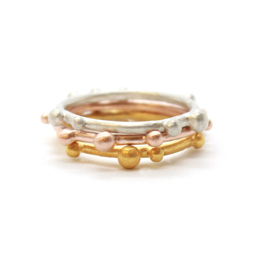 gold silver rose plate corilia stacking rings