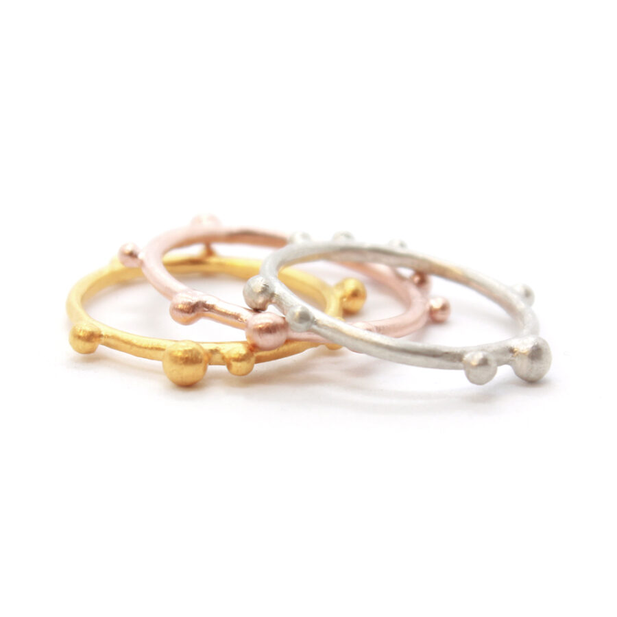 gold silver rose plate corilia stacking rings