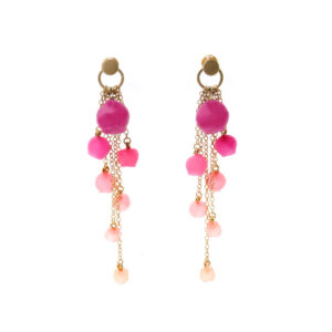 Plume cascade earrings, jenny llewellyn, silicone jewellery, pink orange fade