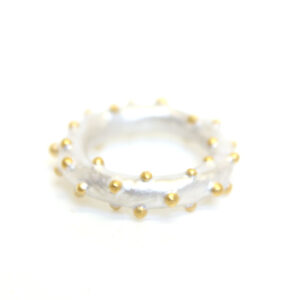 Corilia ring, bobble ring, silver, 9ct gold, jenny llewellyn, silicone jewellery