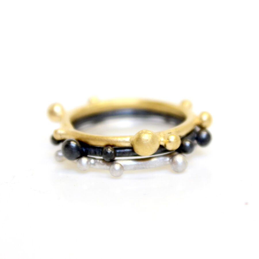 Corilia stacking ring, oxidised, silver, black rhodium,jenny llewellyn jewellery