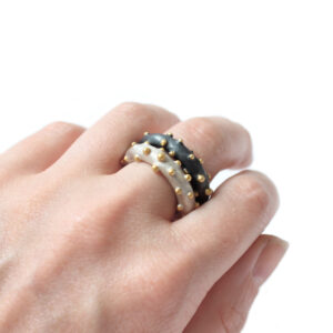 Corilia bobble rings worn