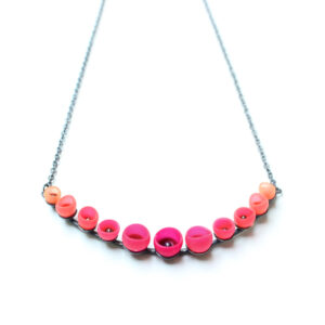 Half colour fade necklace jenny llewellyn pink orange