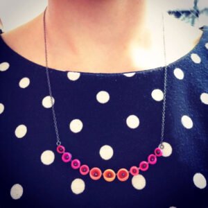 Half colour fade necklace worn jenny llewellyn