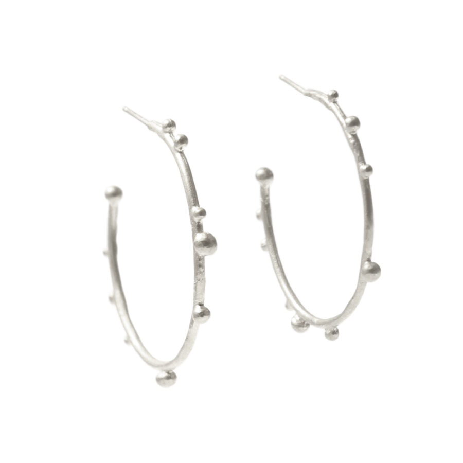 large silver corilia hoops