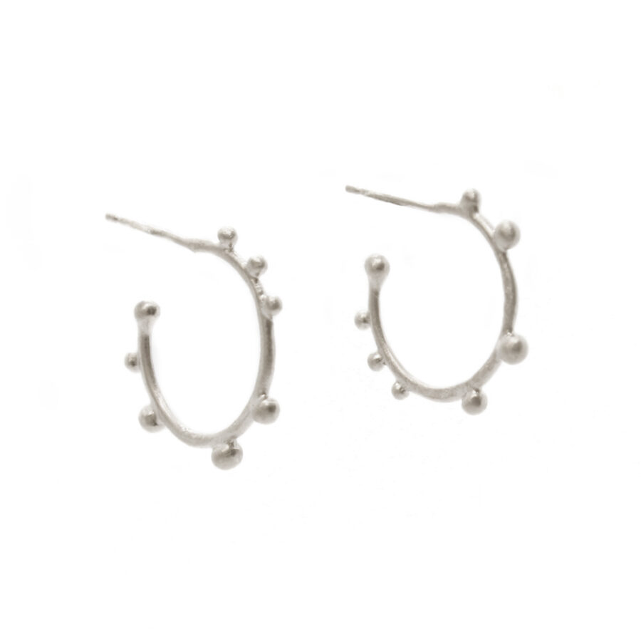 Mini corilia silver hoops by Jenny Llewellyn