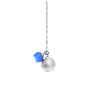 plume silver pendant blue