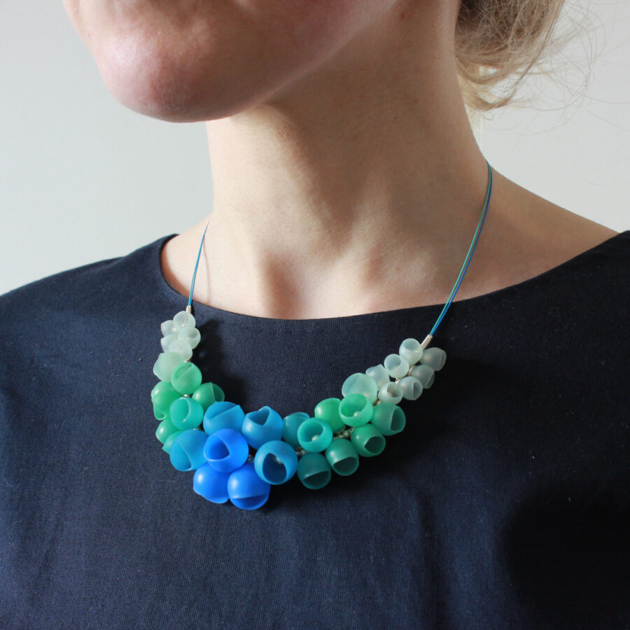 small cluster necklace blue green by Jenny Llewellyn