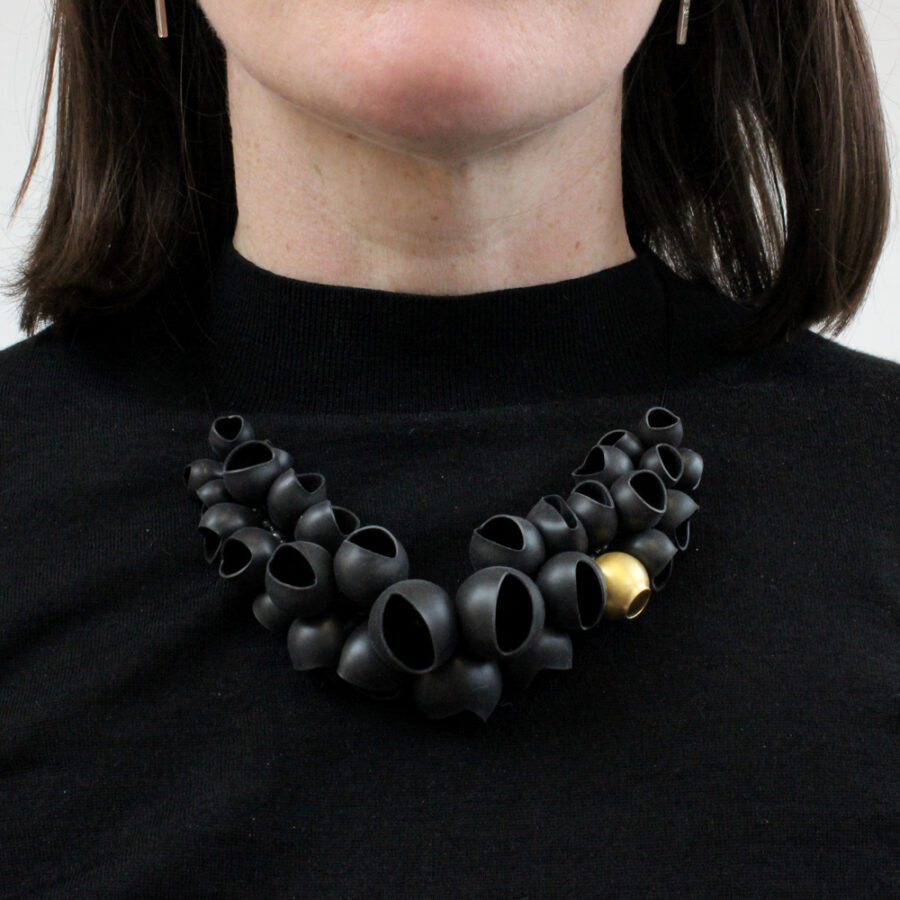 Chromophobia Half cluster necklace worn