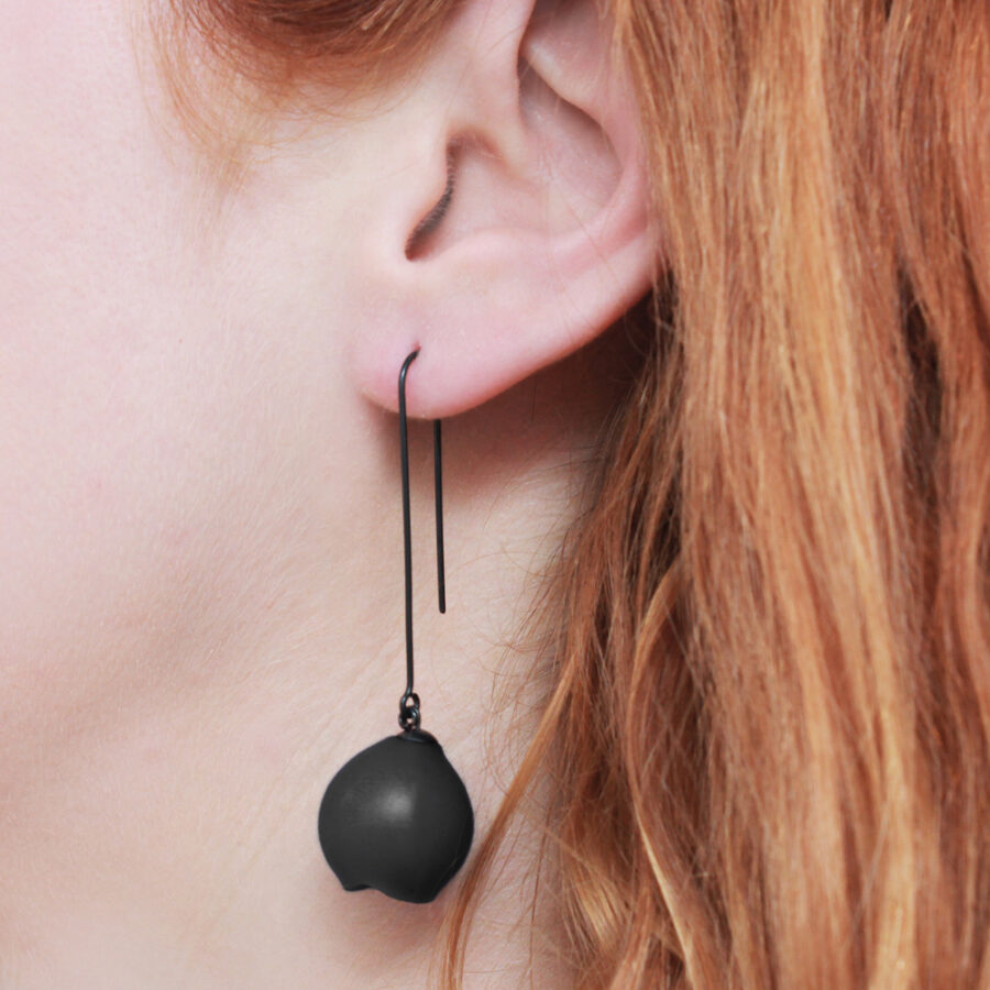 chromophobia long black earrings