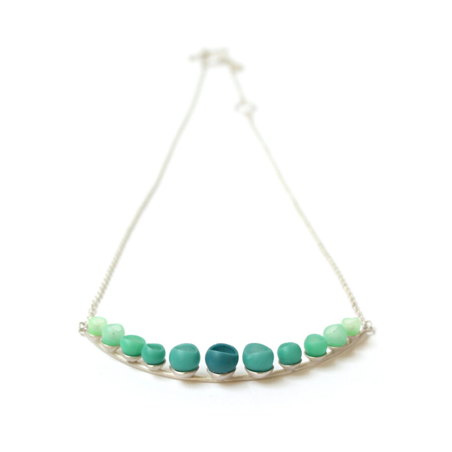 Small Colour Fade Necklace - Silver - Image 4