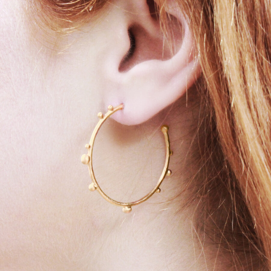 large corilia hoops Gold worn