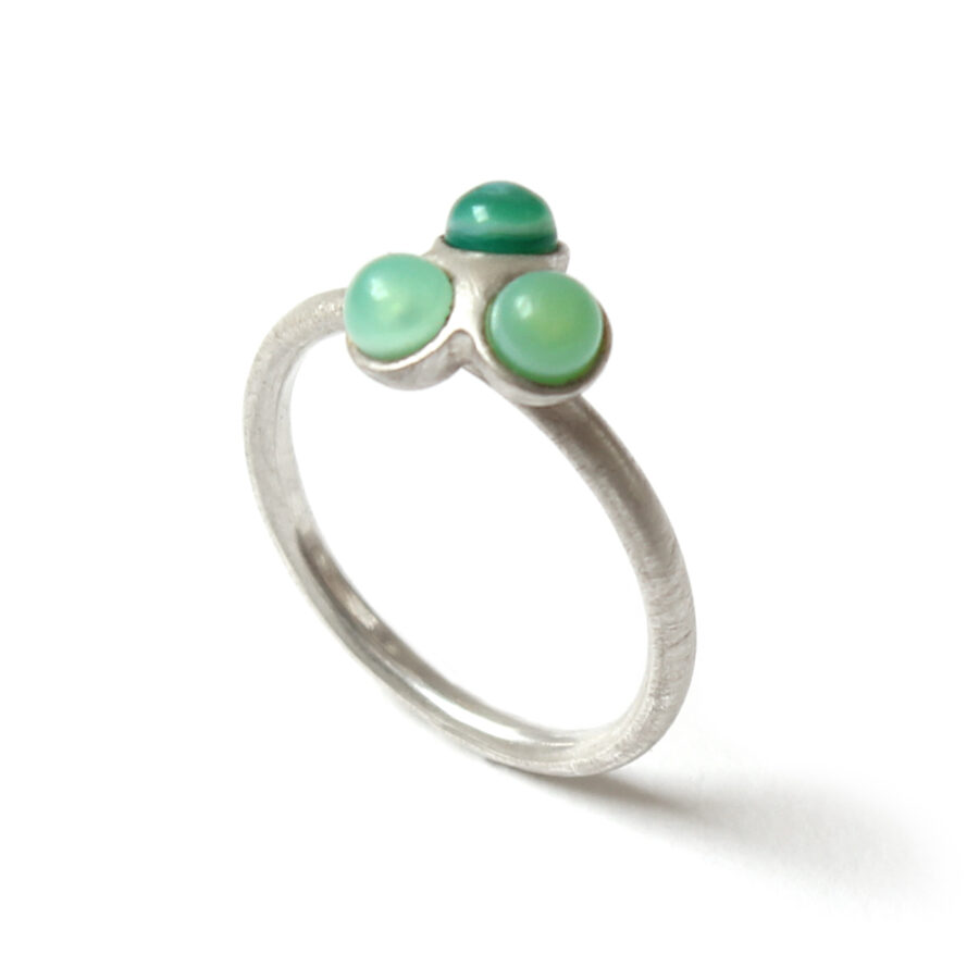 Green fade trio ring