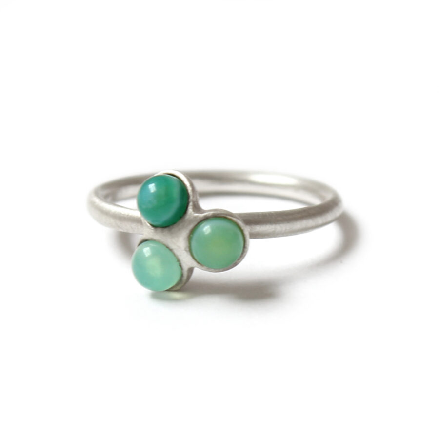 Green fade trio ring