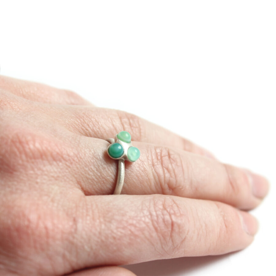 Green fade trio ring