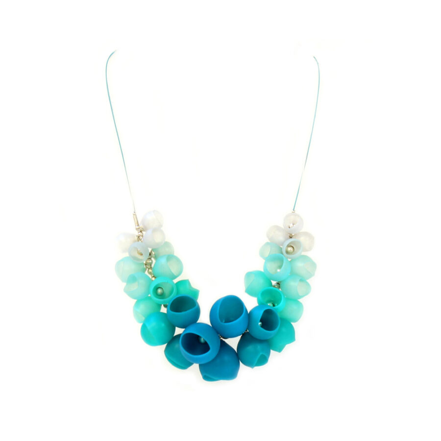 Sea Green half cluster necklace large