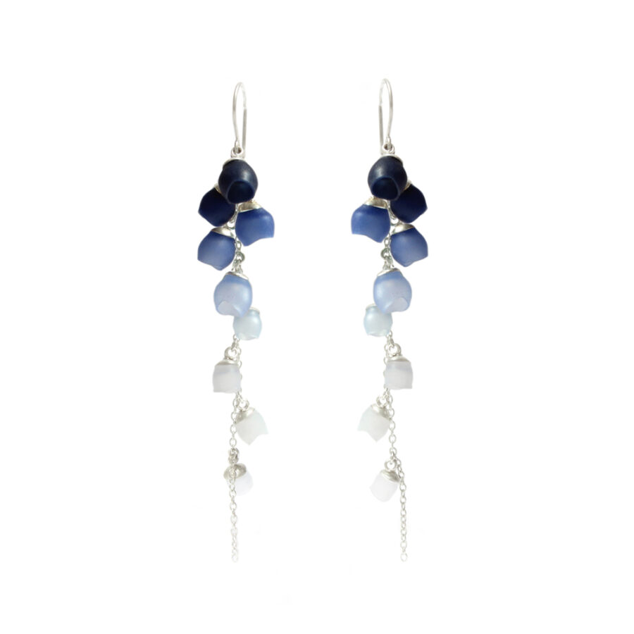 Single Cascade earrings Navy fade