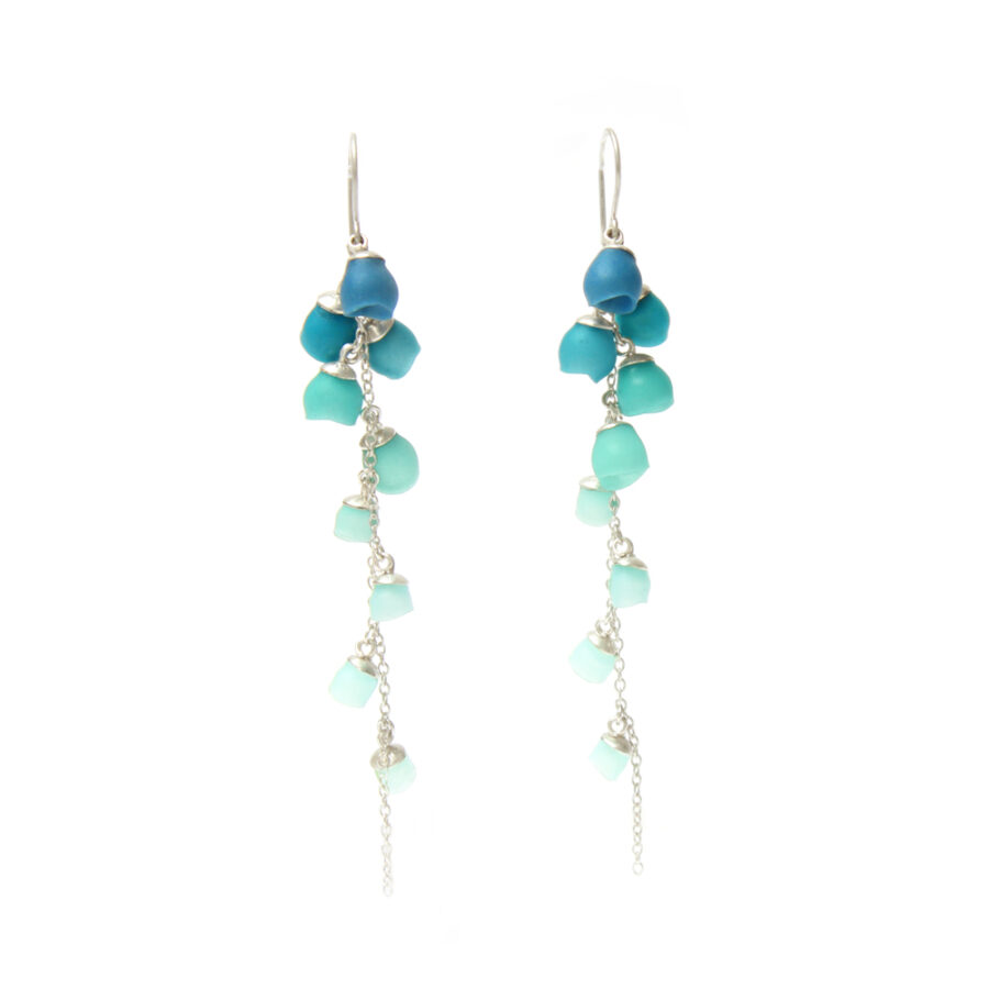 Single Cascade earrings sea green fade