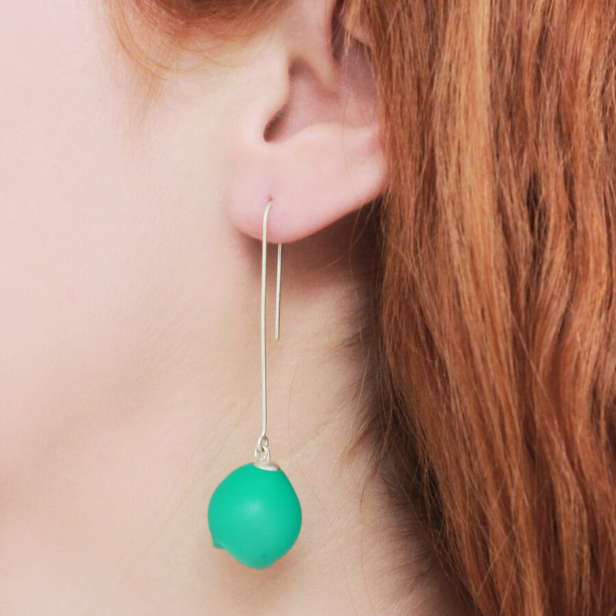 Large long drop silicone earrings Jenny Llewellyn