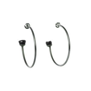 chromophobia Black - oxidised silver hoops by Jenny Llewellyn