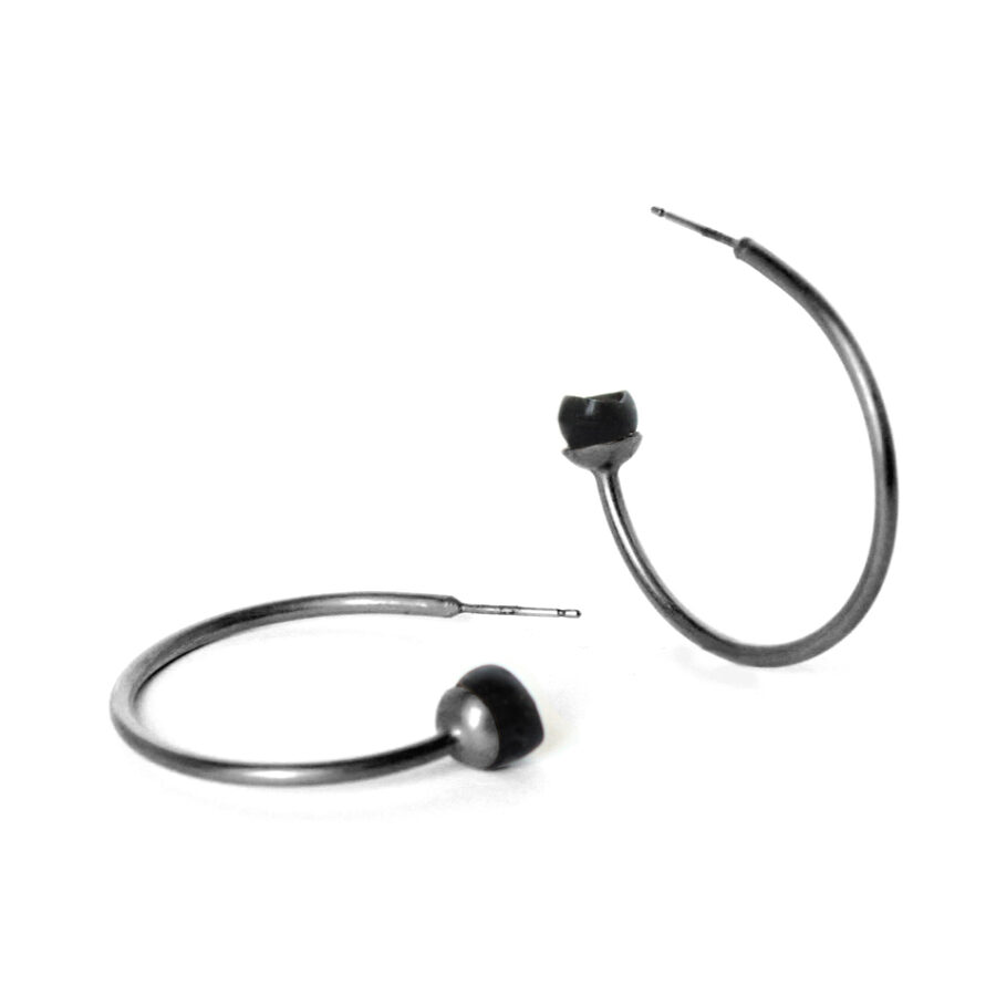 chromophobia Black - oxidised silver hoops