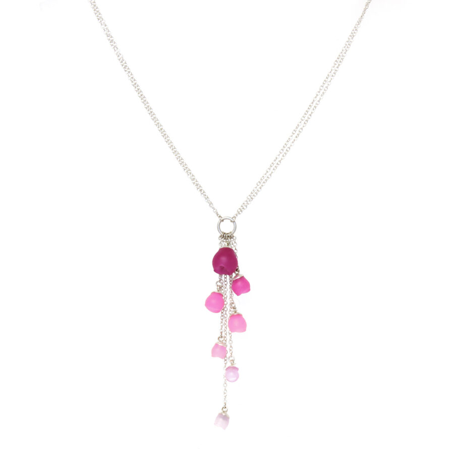 Silver Cascade pendant pink fade by Jenny Llewellyn silicone jewellery