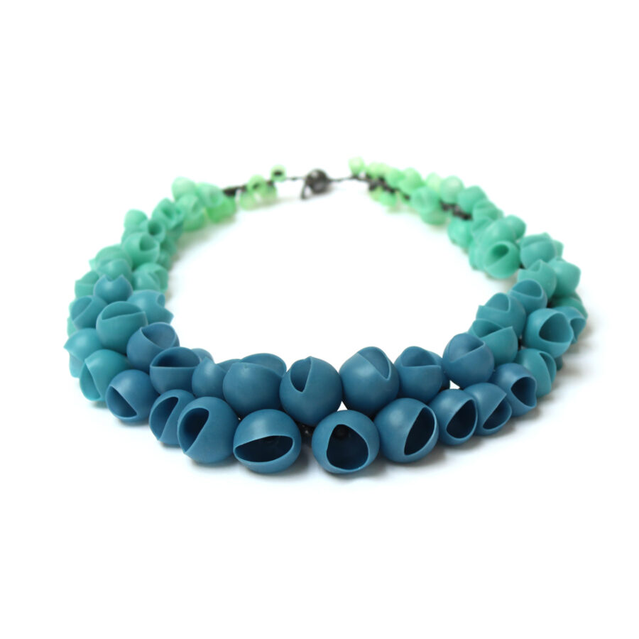 Teal Fade Plume Necklace
