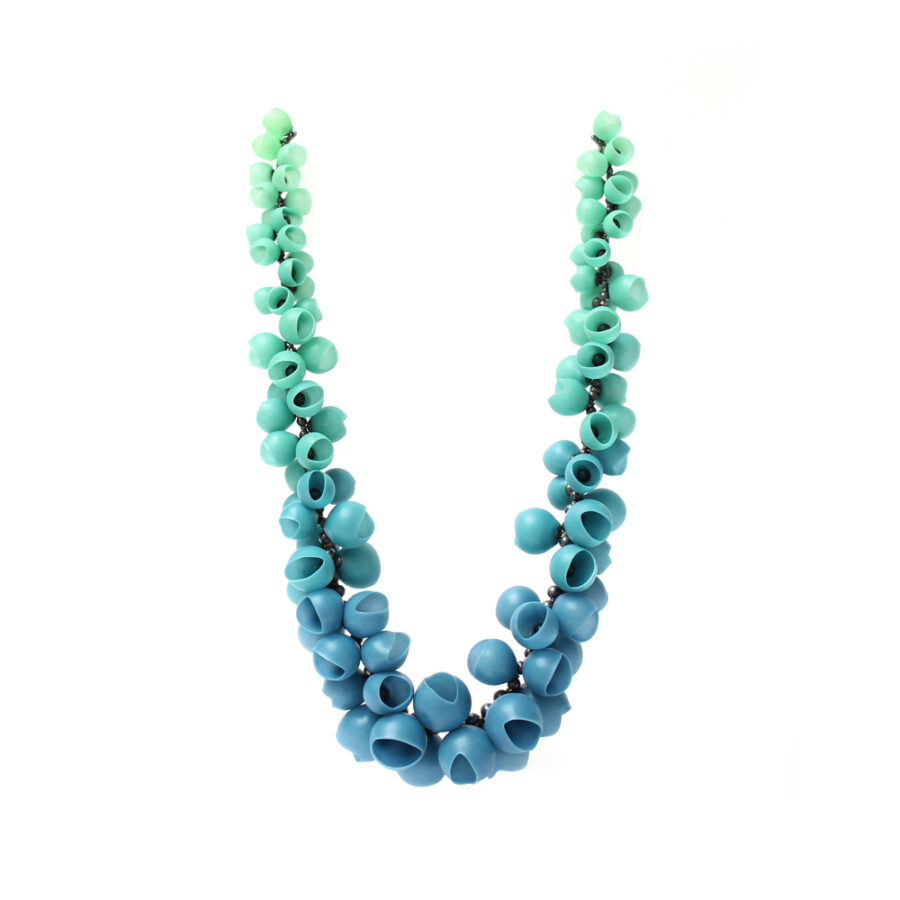 Teal turquiose fade graduating necklace 2