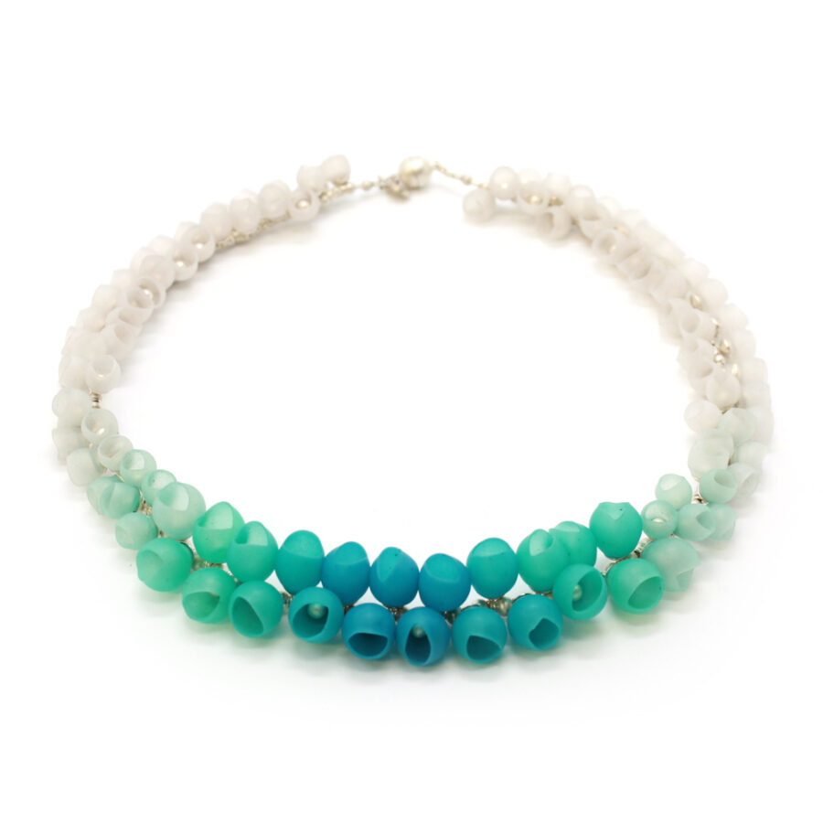 Silicone jewellery Sea green necklace by Jenny Llewellyn