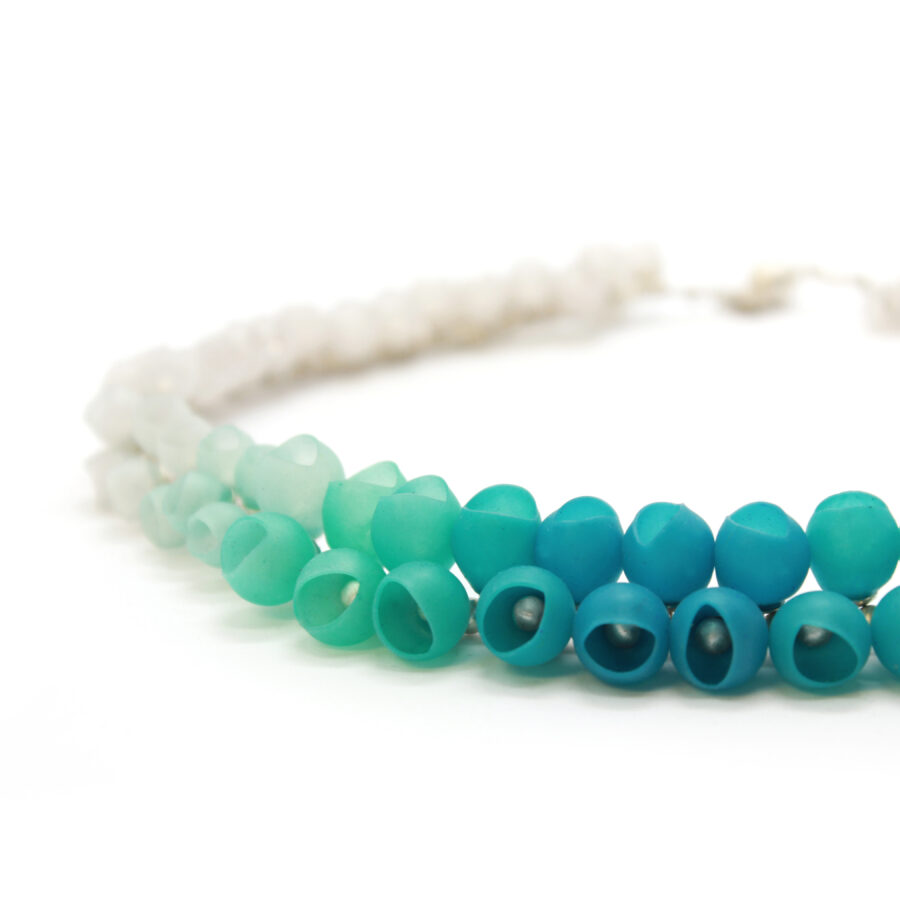 Silicone jewellery Sea green necklace by Jenny Llewellyn