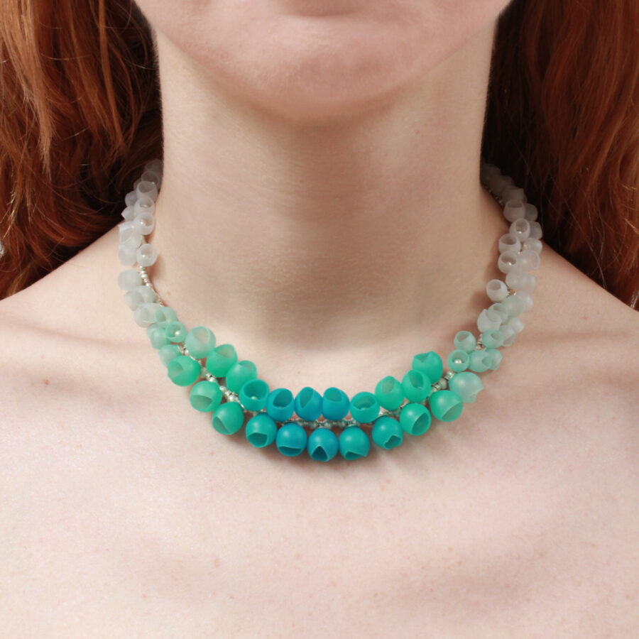 Silicone jewellery Sea green necklace by Jenny Llewellyn