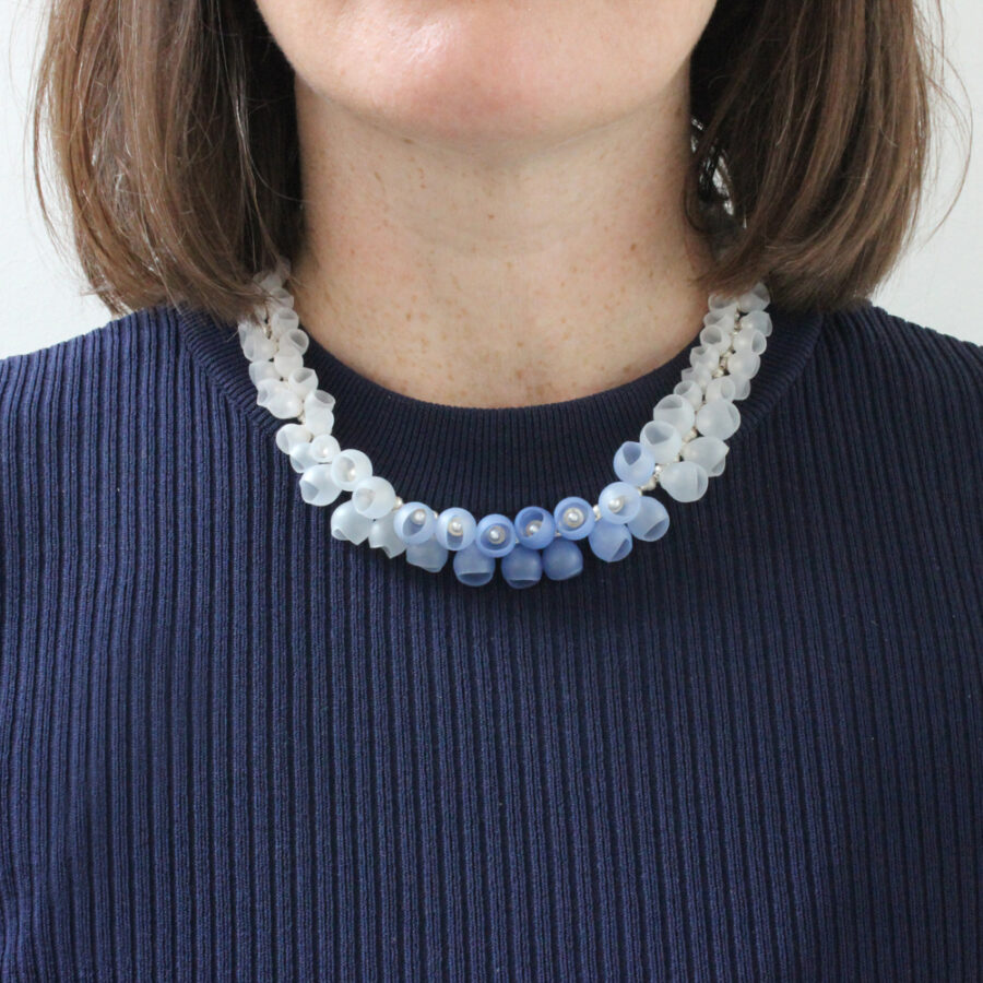graduating cluster necklace navy Jenny Llewellyn