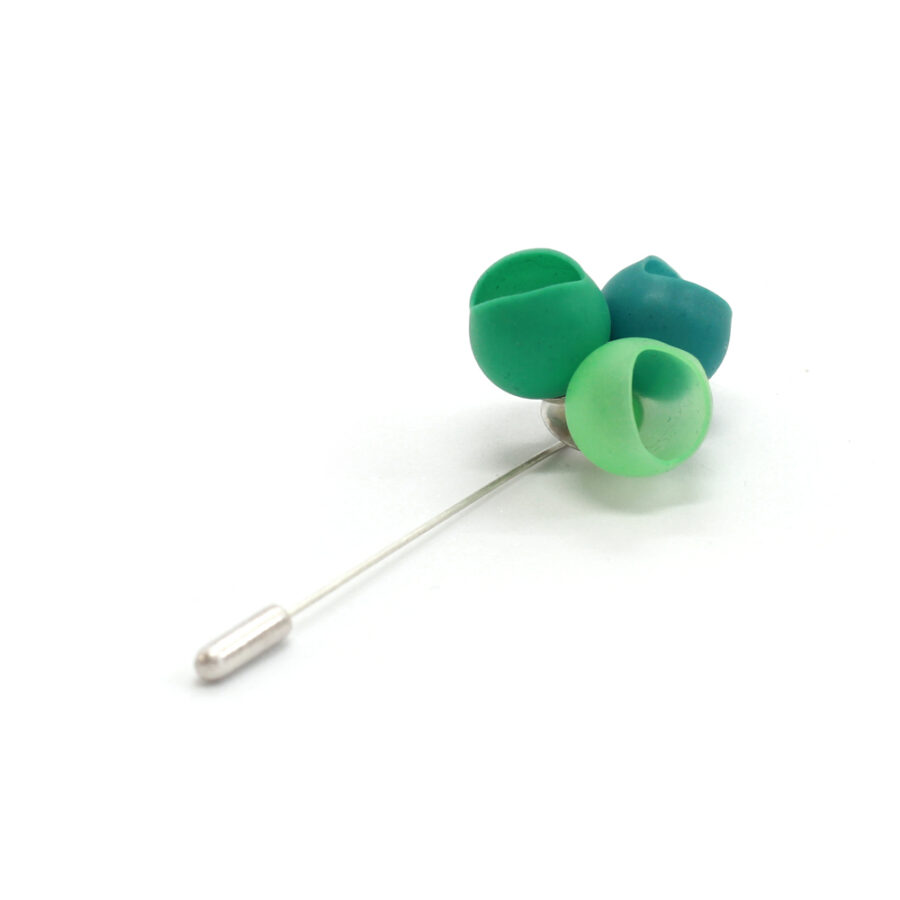3 cup pin brooch teal fade by Jenny Llewellyn