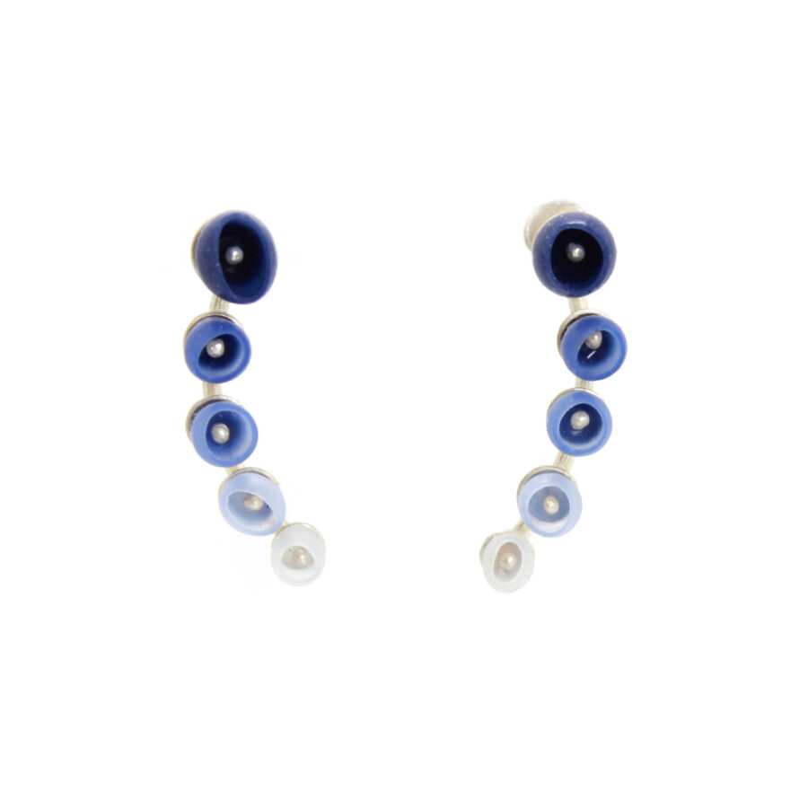 crescent earrings Navy fade