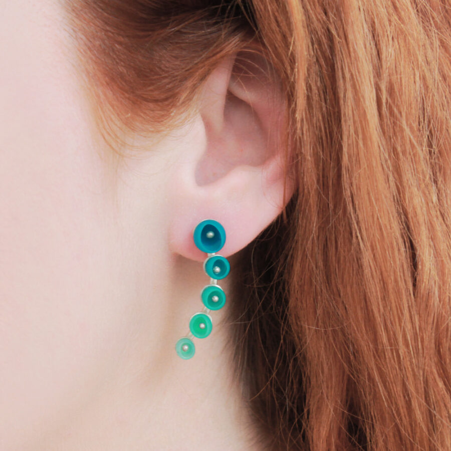 Crescent earrings Sea green - Worn