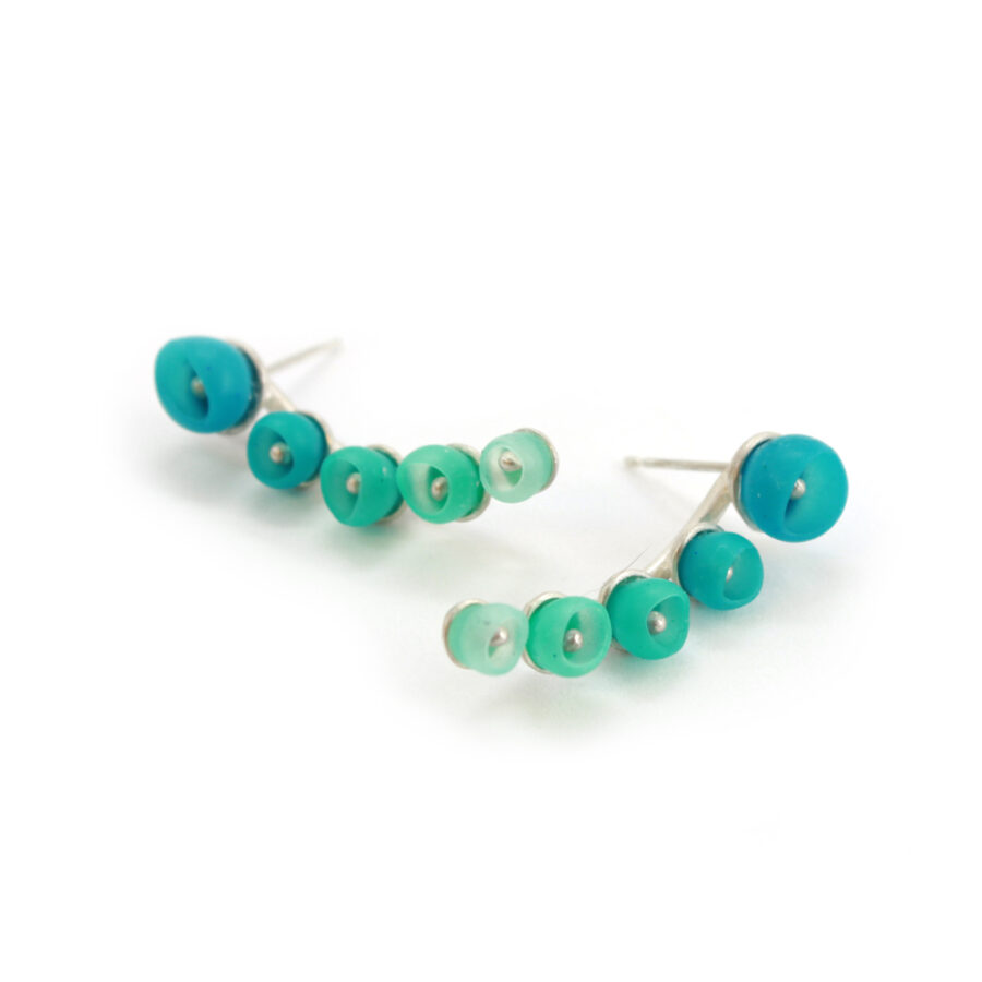 crescent earrings Sea green fade