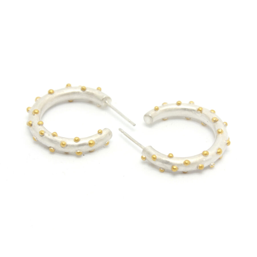 Corilia Bobble hoops silver by Jenny Llewellyn