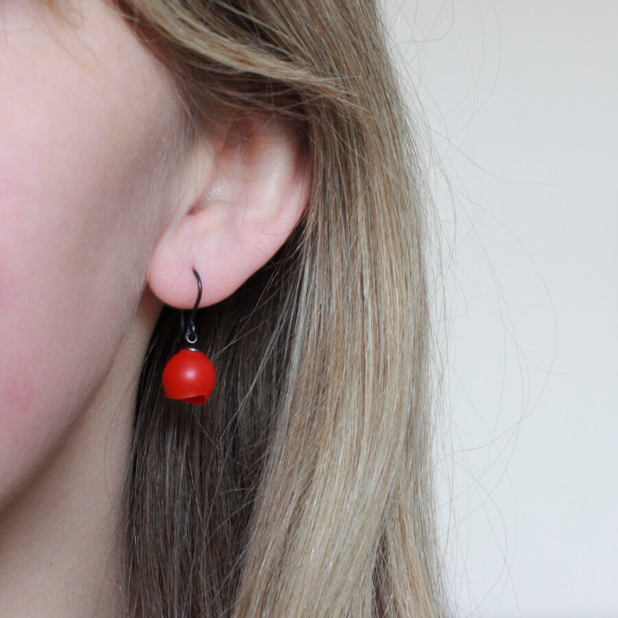 Red Drop Earrings - Image 2
