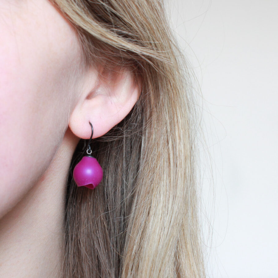 Purple drop earrings by Jenny Llewellyn