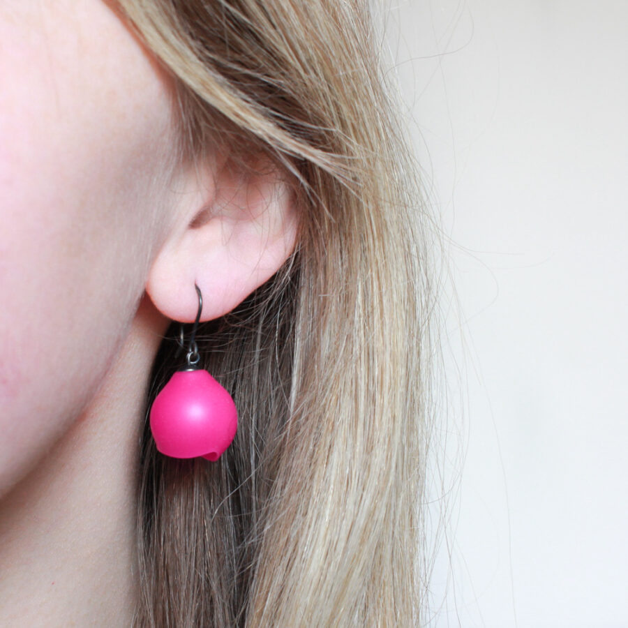 Pink drop earrings by Jenny Llewellyn