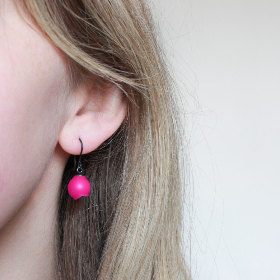 Pink drop earrings by Jenny Llewellyn