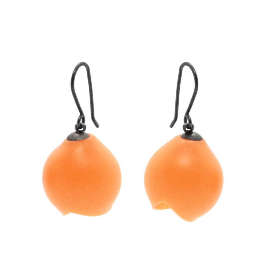 Pale Orange silicone earrings by Jenny Llewellyn