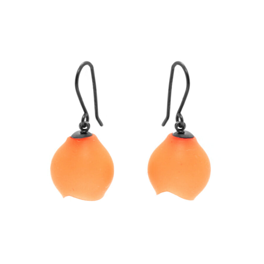 Pale Orange silicone earrings by Jenny Llewellyn