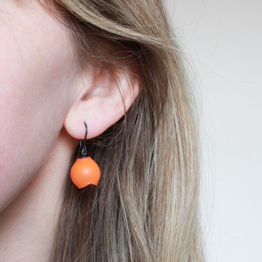 Pale Orange Drop Earrings - Image 2